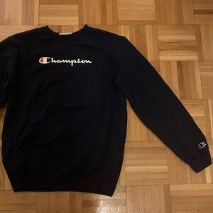 Boys Black Champion Sweatshirt With Logo